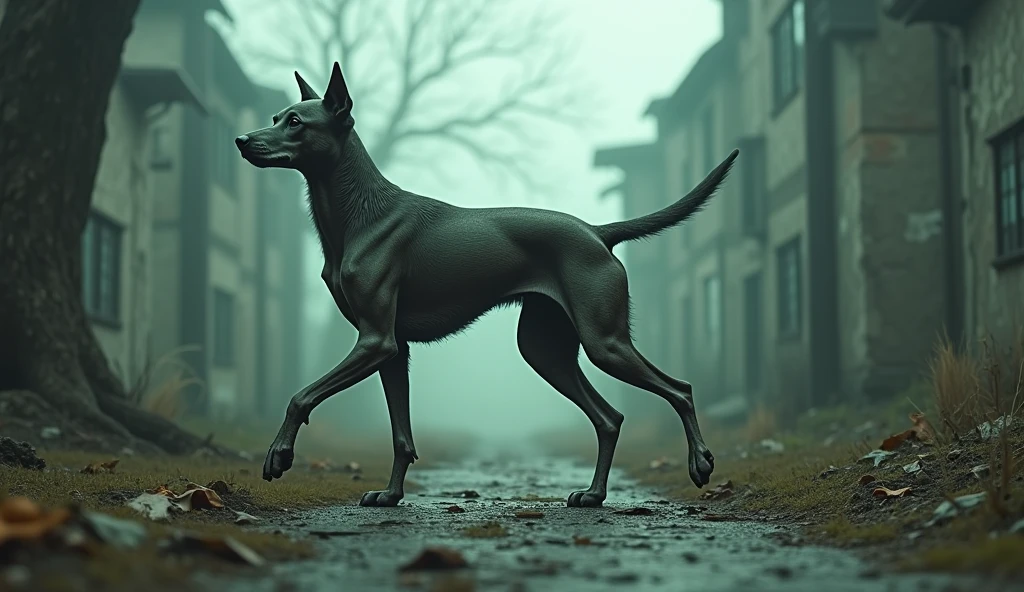 imagine prompt: Dog walking on two legs, caleidoscópico, Movimento Arts and Crafts, Gloomcore, General plan, Photoshop, 500px, distinctive, Chromatic palette colors, Hauntology, strong lighting, ultra-realistic, highy detailed, PBR materials, Unity Engine, volumetric lighting, 8k --ar 16:9