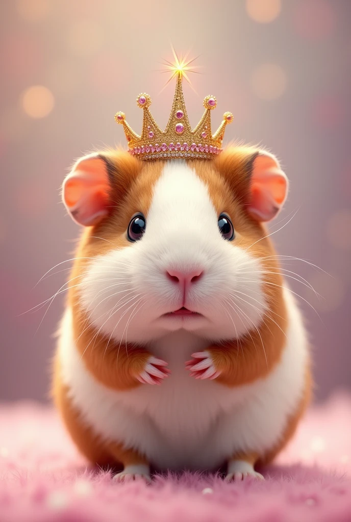 Fais moi une photo d’un cochon d’inde avec une couronne de princesse