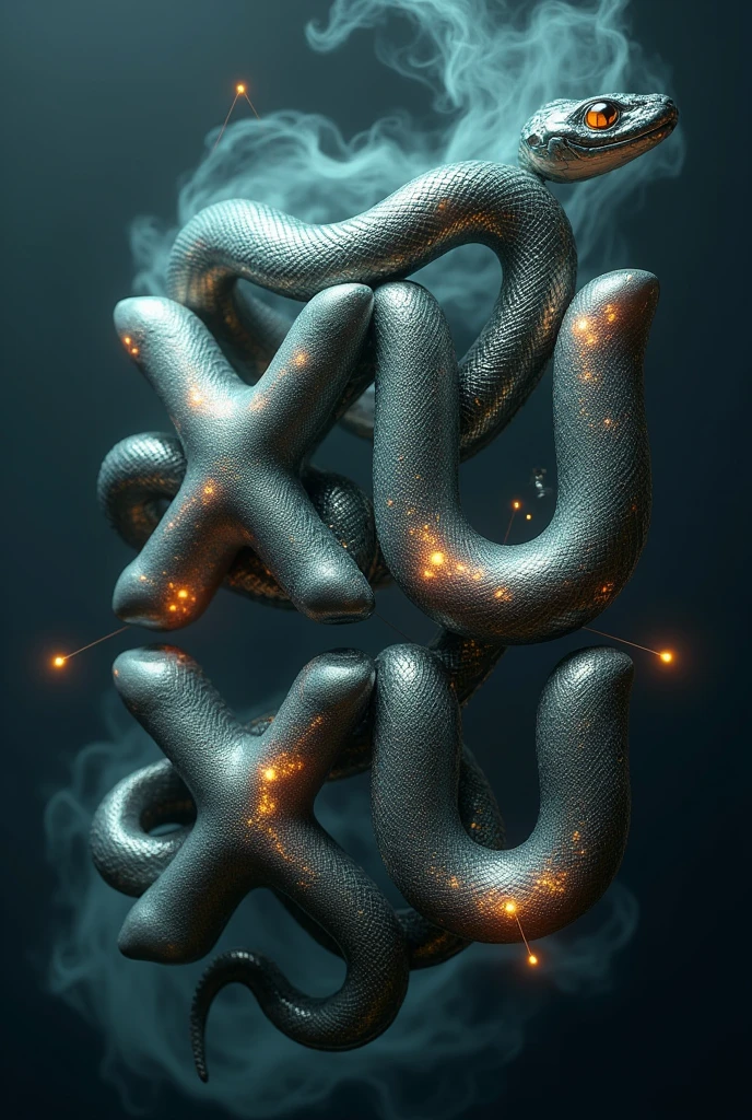 The word XUXU with snakes