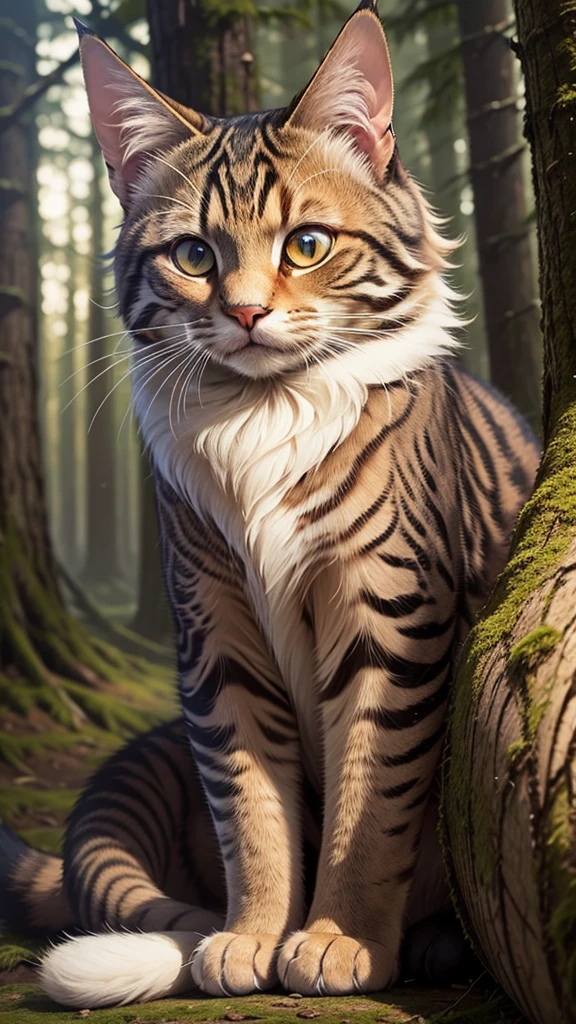 Wood embered fur, cat