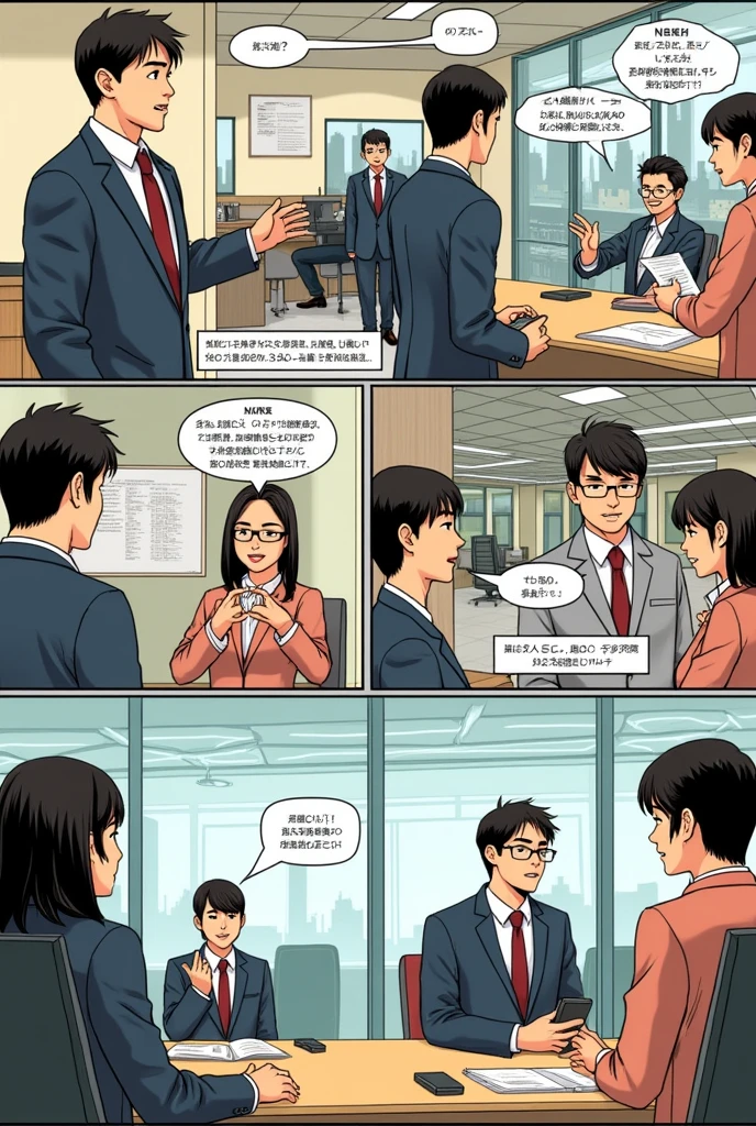Create a primer on preventing conflicts and legal problems in a Japanese manga-style workplace