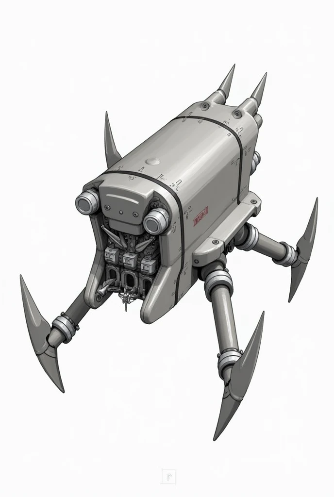 Simple machine, aerial, of metal, with spikes