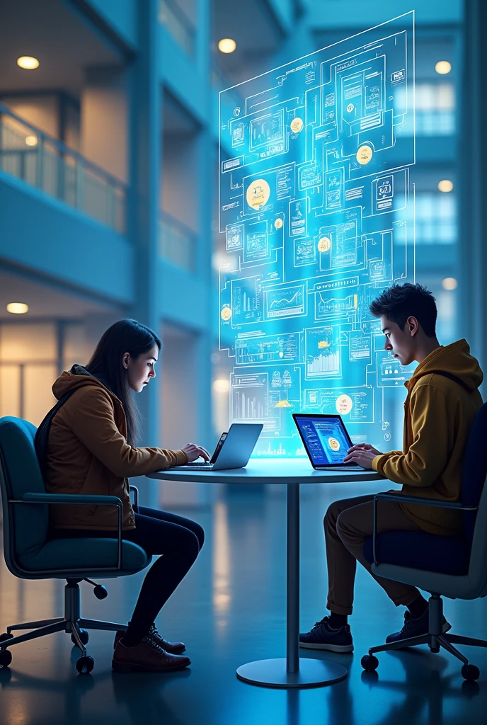 


I want an image that represents AI currently on the market and how college students are currently implementing it in their studies..
