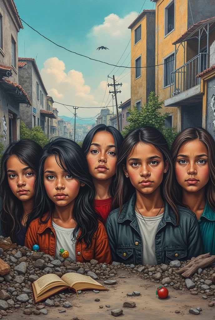 Make a mural about how violence has affected young people in Colombia