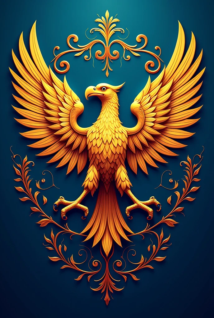 Coat of arms with gold colors, Unripe, cerulean, rot