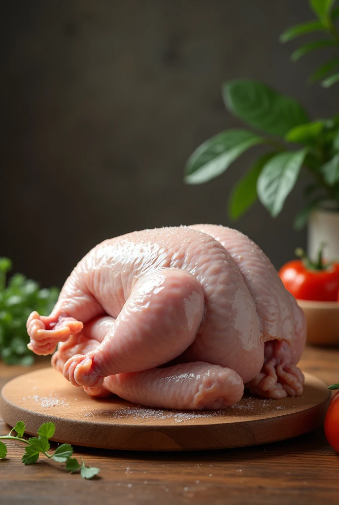 Raw chicken on the table