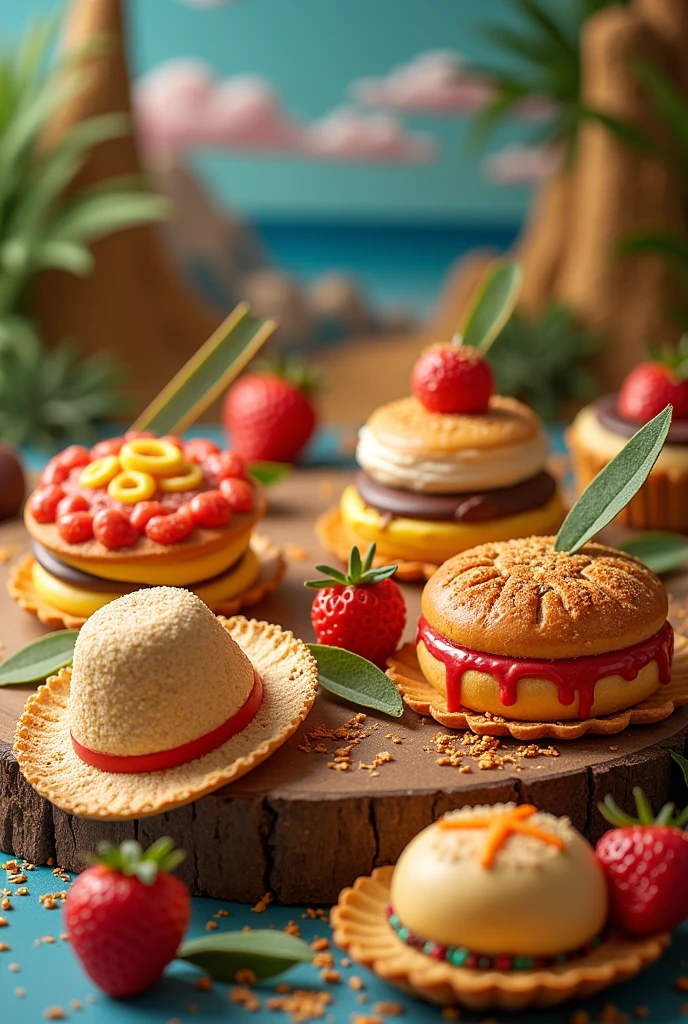 Make a One Piece themed pastry buffet