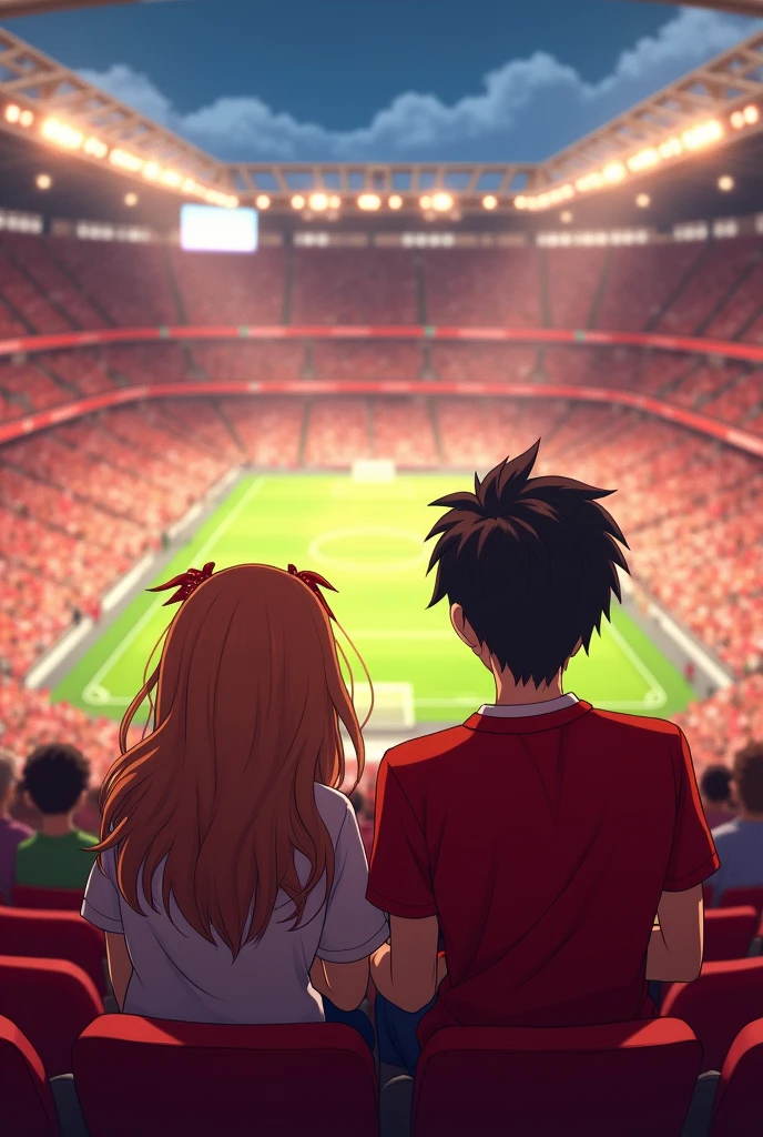 LFC fans beautiful anime couple watching the game