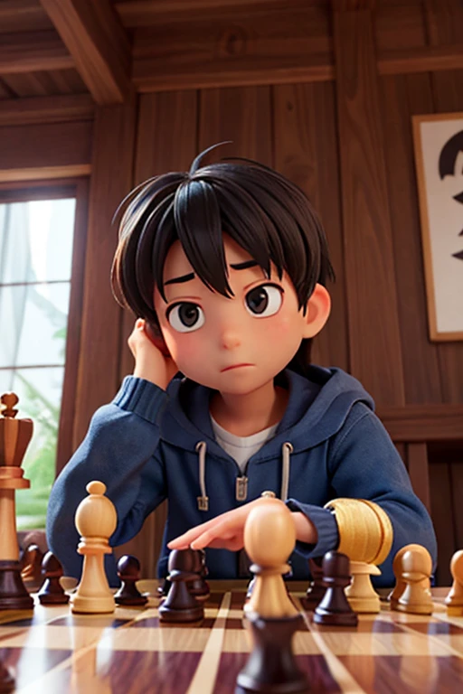 ９age、male、Large head、chess、