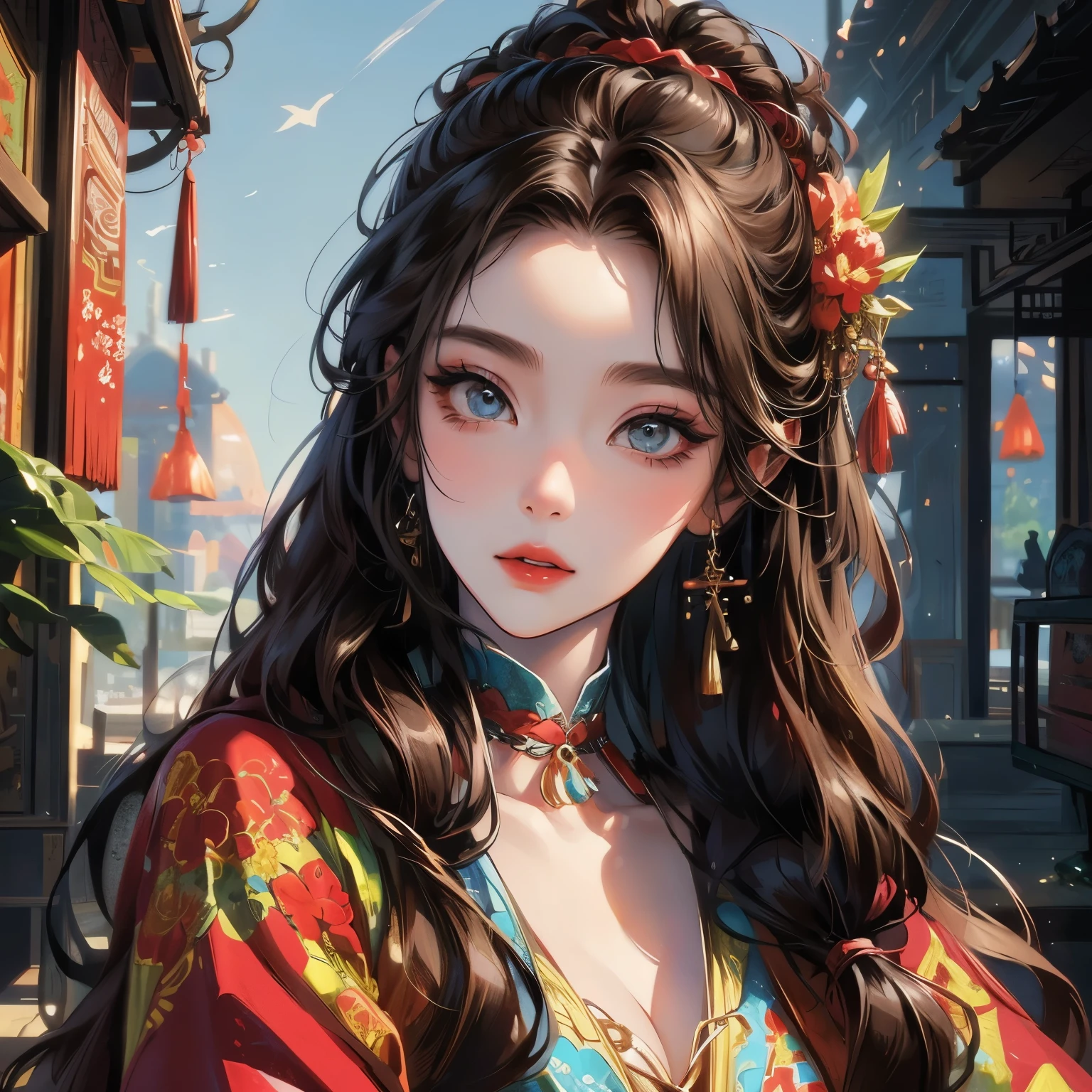 portrait,(woman: 1.1), , oriental beauty, (masterpiece), best quality,, colorful, vibrant colors, illustration, artstyle, fantasy, realistic, animation
