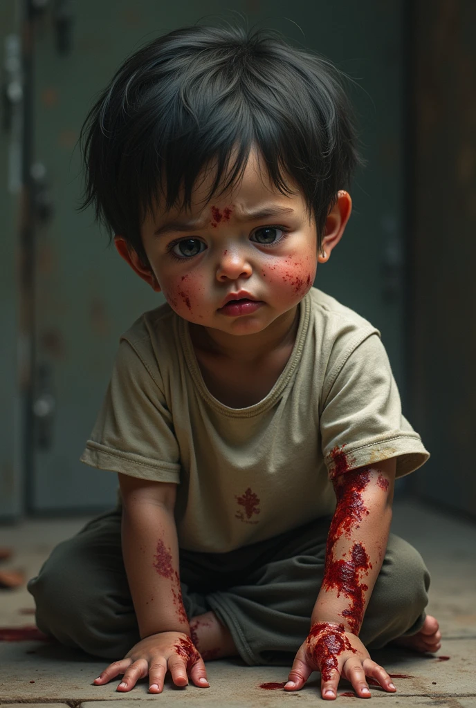 Generates a child with an arm wound