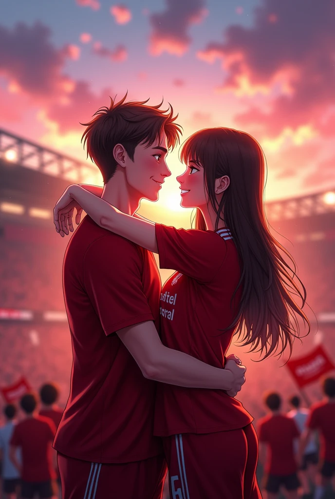 beautiful anime LFC couple fans at Anfield