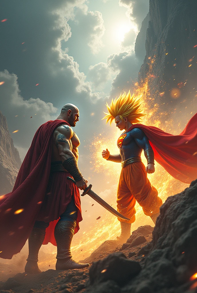Kratos vs Goku y superman