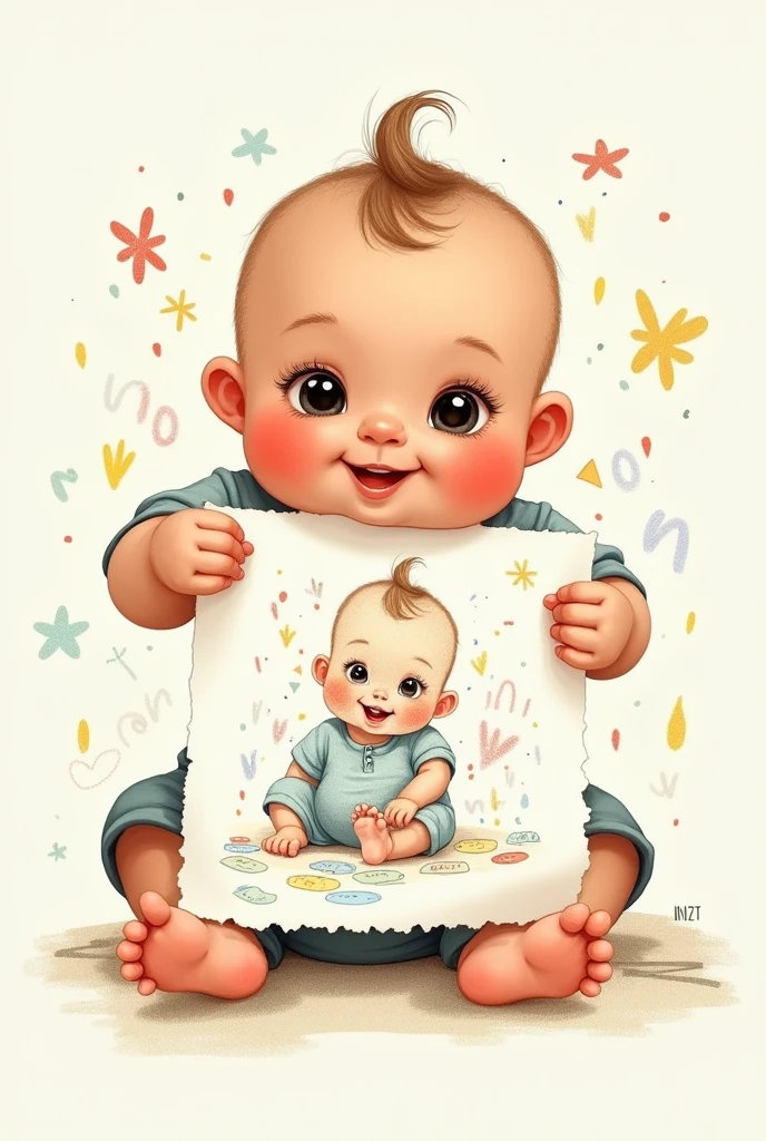 A baby drawing with the first name Louis
