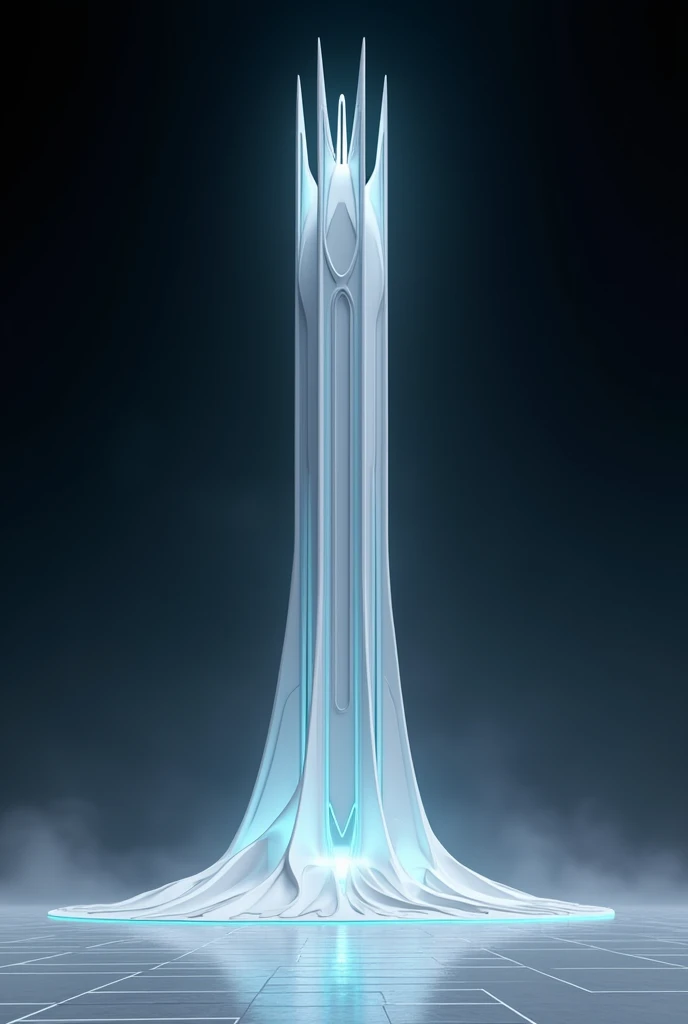a tower in Tron movie style ,white color style