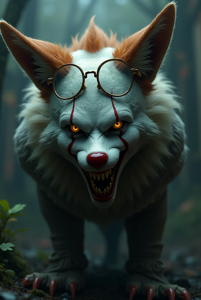 pennywise-fox, glasses, evil smile
