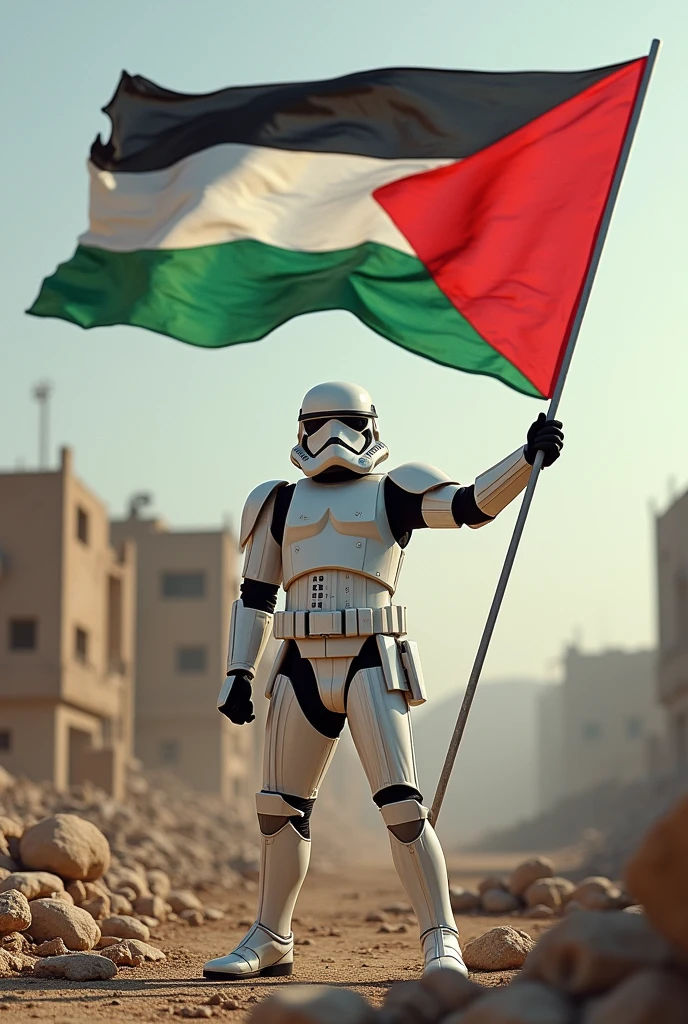 Stormtrooper wave the flag palestinese