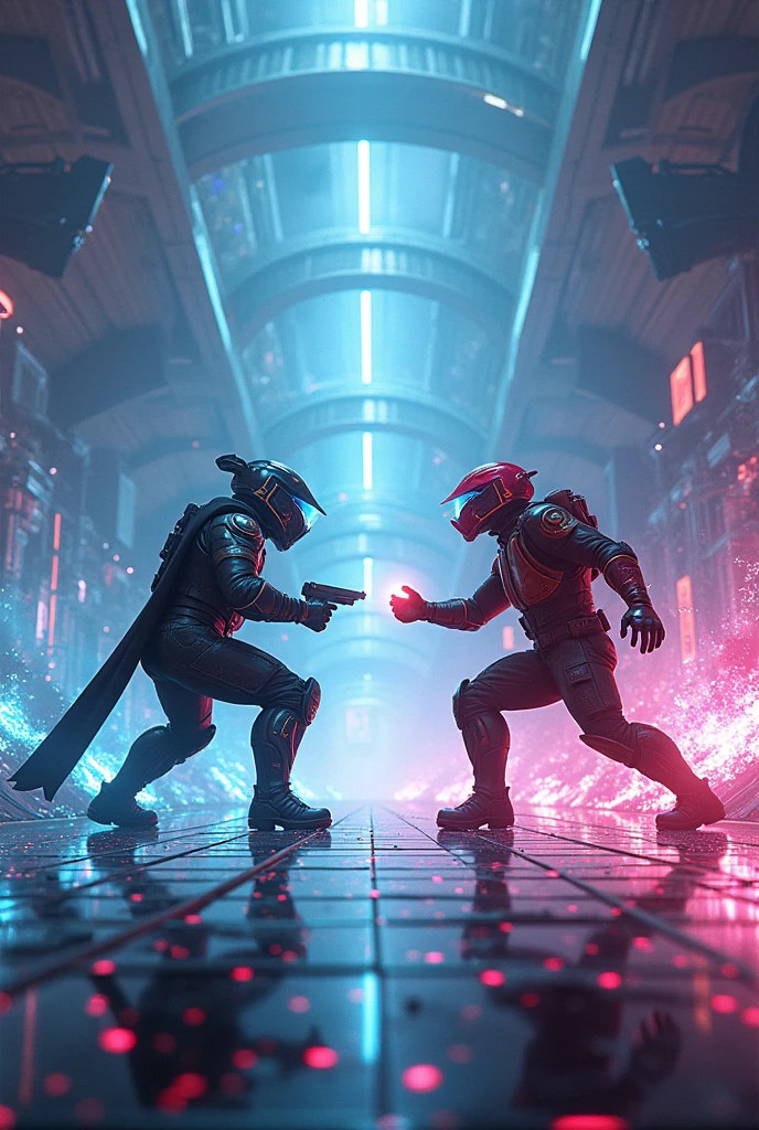 one on one in a video game arena
