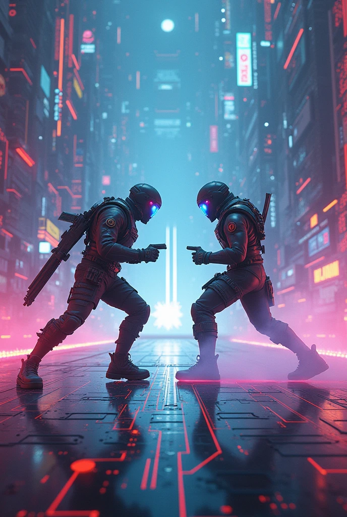 one on one in a video game arena