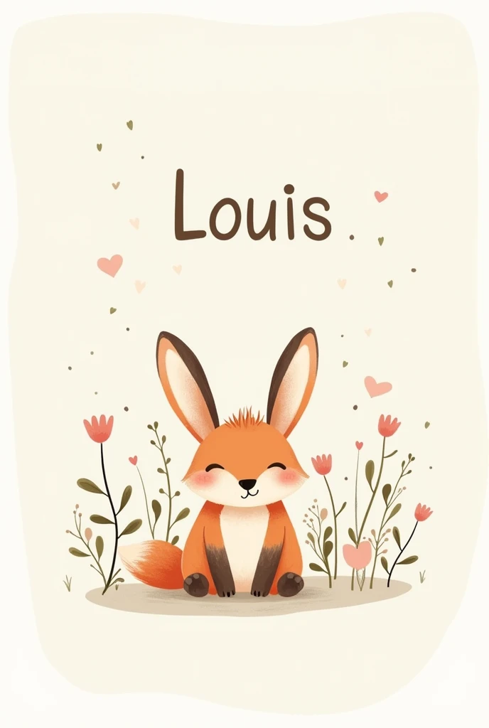 Un dessins a mettre dans une chambre bébé  avec le prénom Louis écrit dessus  