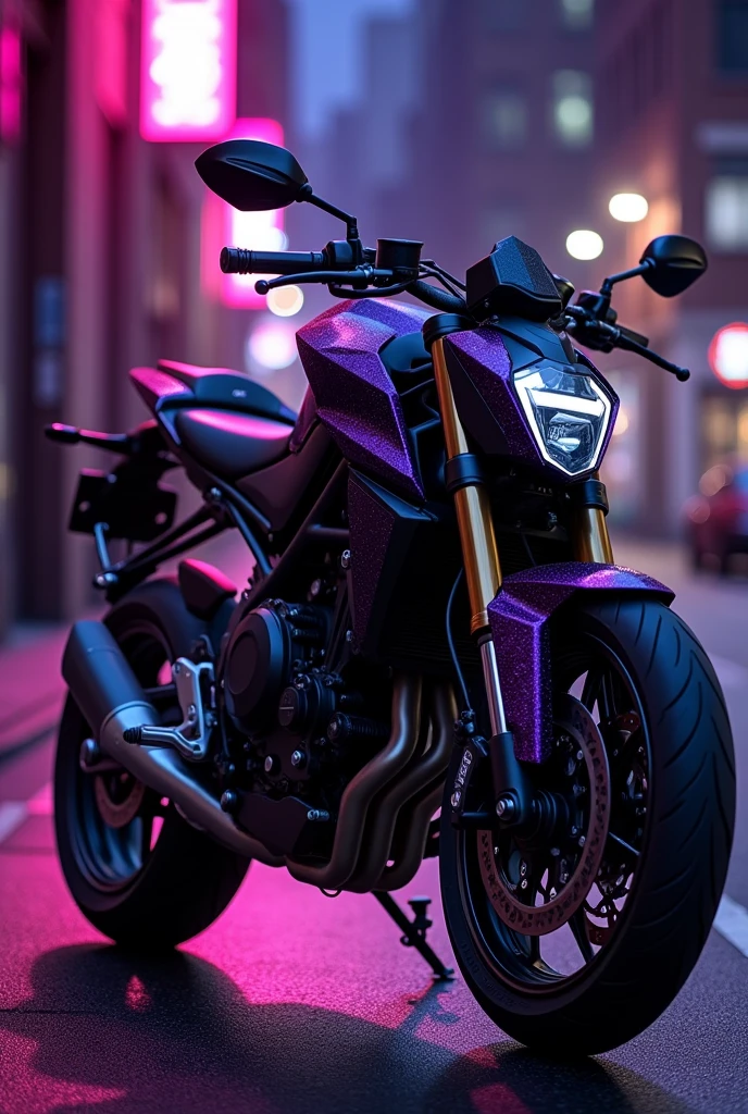 Yamaha mt 03 black com detalhes midnight purple