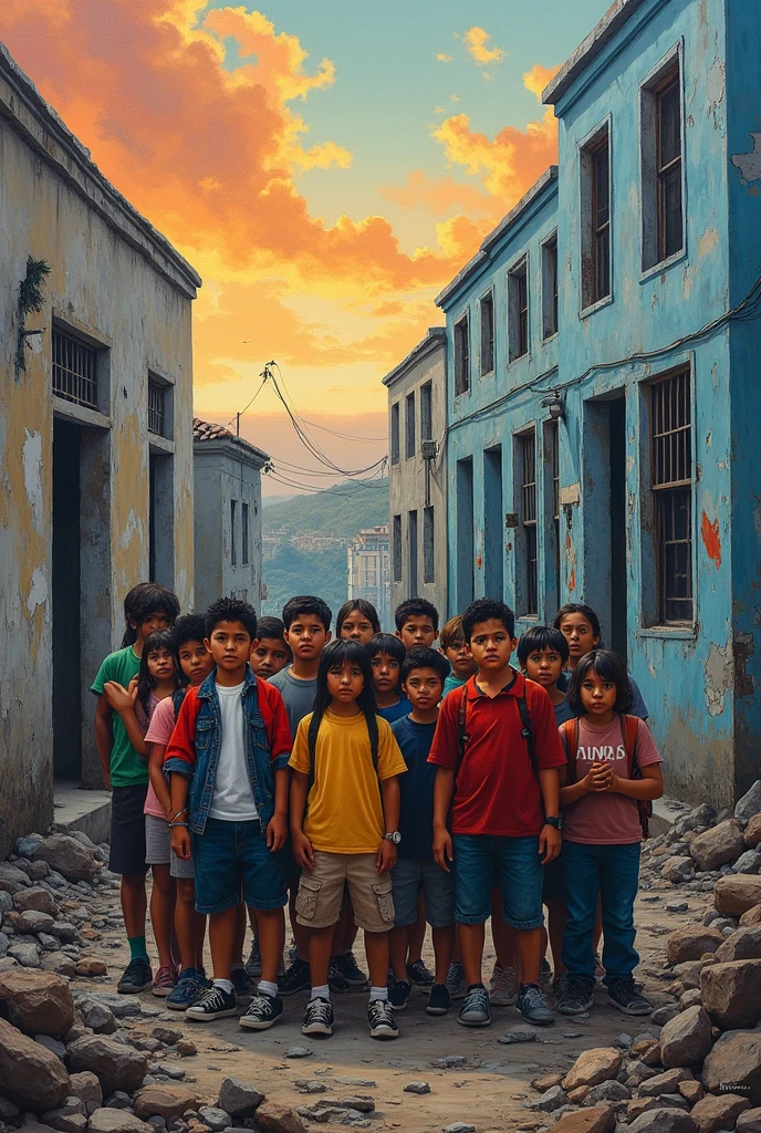 Make a mural about how violence has affected young people in Colombia