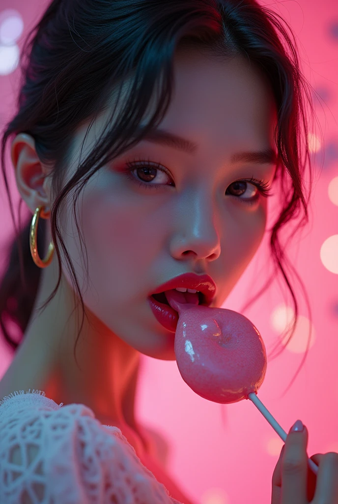 (masterpiece:1.2,Superior Quality,mirror-like,Cinematic Experience,Realistic:2.0,RAW Photos:2.0),8k,wallpaper,Beautiful and sensual female face,(Super sexyな顔:2.0),(Super sexy:2.0),(Super-functional:2.0),(dynamic:2.0),A woman licking a lollipop seductively2.0),(Stick out your tongue and lick:2.0),(pop:2.0),(progressive:2.0),(psychedelic:2.0),Vector art,(Flat Design:2.0),(Background is candy:2.0),(Detailed face:2.0)