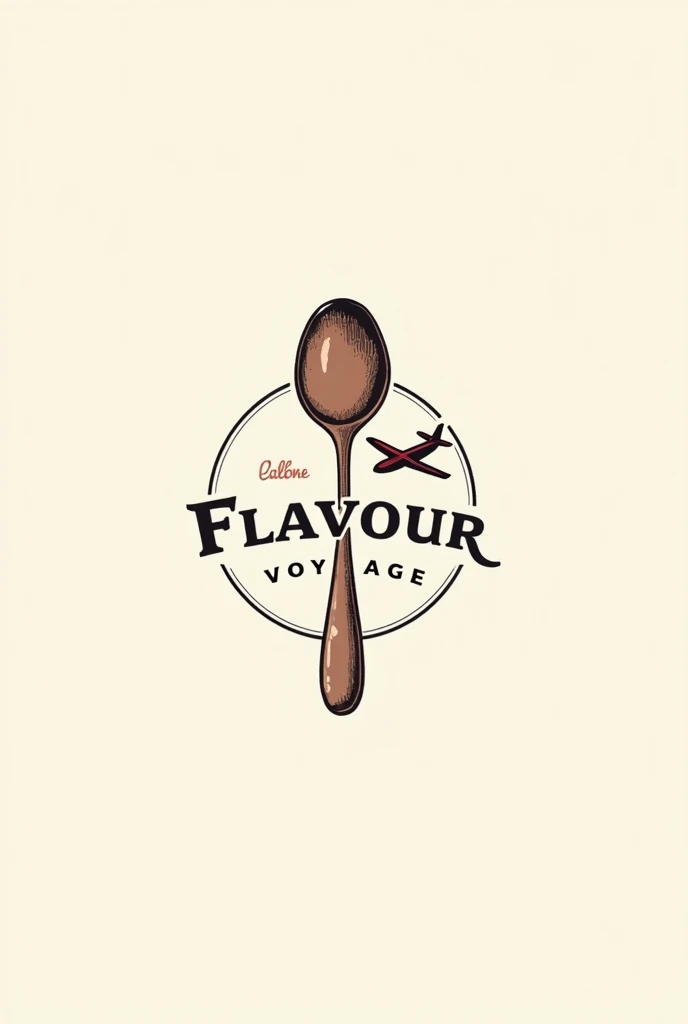 Classic logo for food and travel vloging channel named flavour voyage