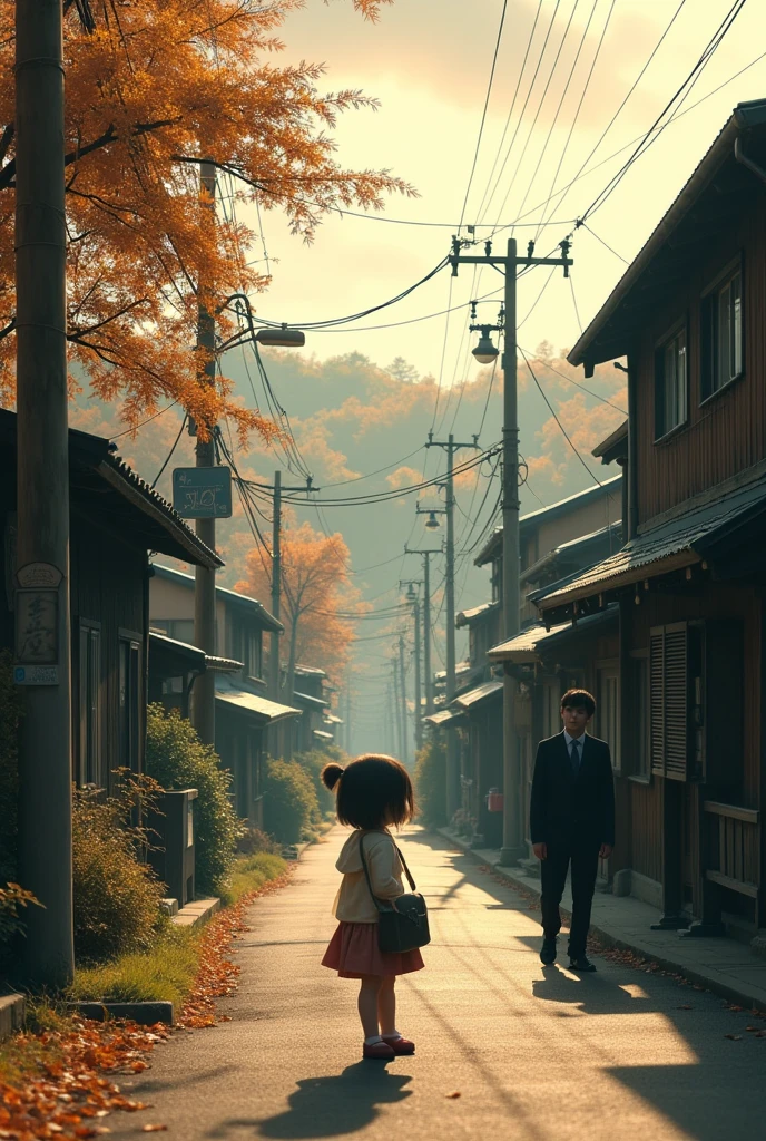 Kyotoの昔の街路,35mm lens,Multiple Angles,Country~ side scenery,Suburban,return,~ side,silhouette,Overhead Shot,Cat,Are standing,doll,Carrying a small school bag,Tram,Kyoto、Autumn forest,Wooden house,platform, Cape,Nguyen Gia,suit,tie, (Delicate face), (High-quality fluffy fur),(35mm cinema lenses),(Multi-angle shooting),(Wide range of angles)