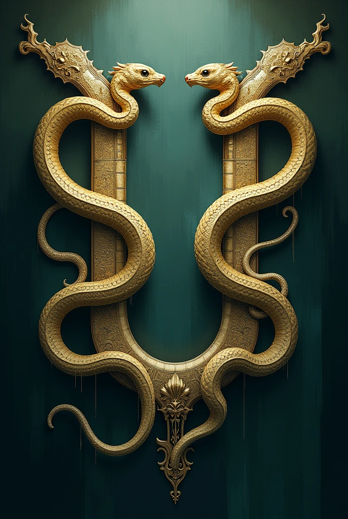 Letter U with snakes