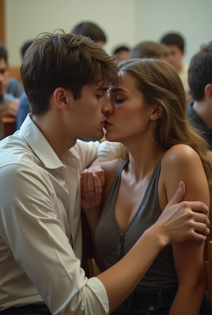 One boy and one girl fucking in class. Sex