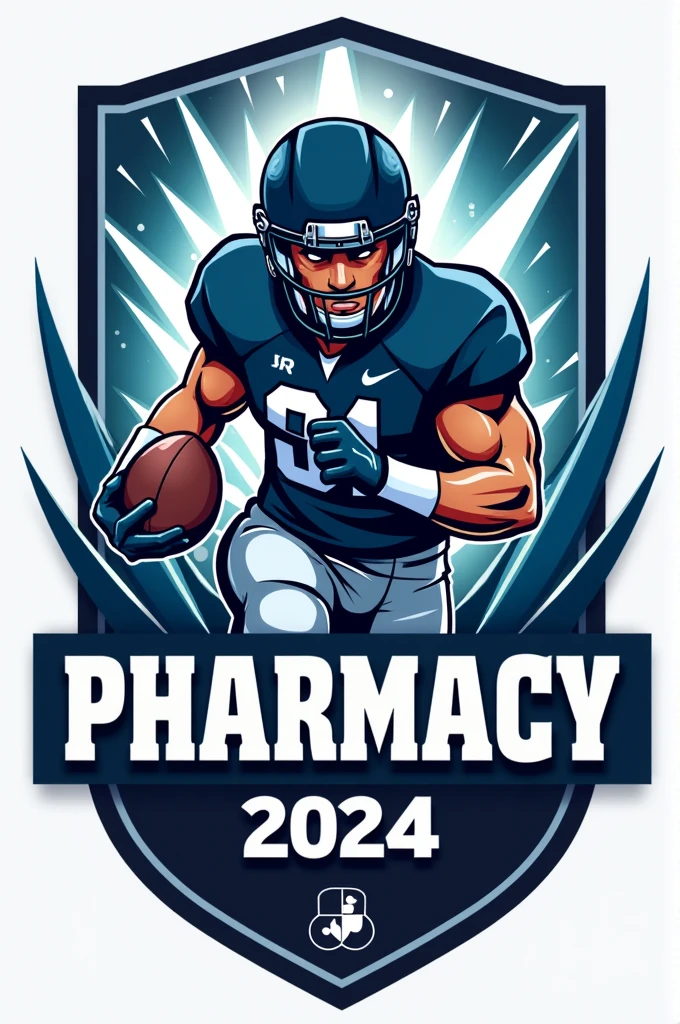 Pharmacy 2024 class football team logo
