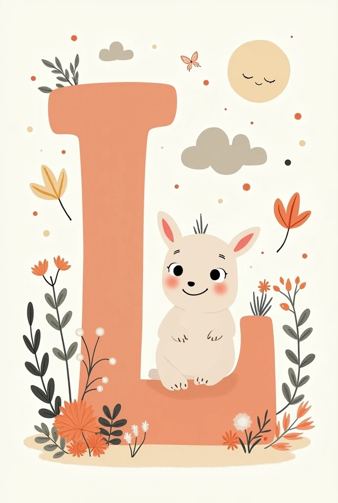 A drawing to put in a baby's room By integrating the first name Léa