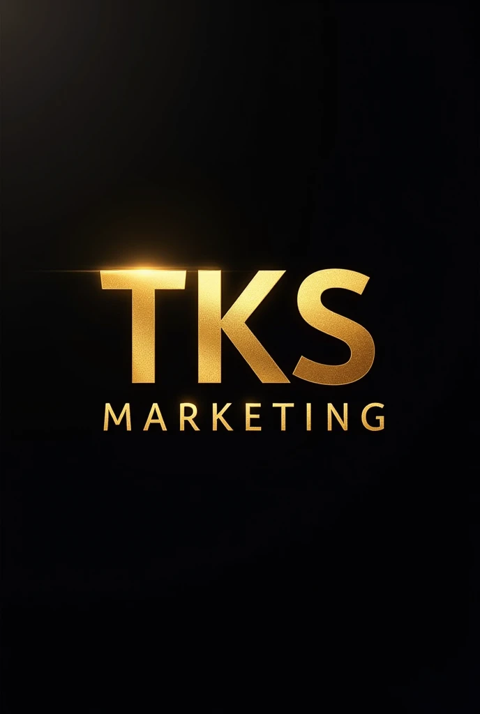 Logo with gold letters and black background with the letters TKS MARKETING 