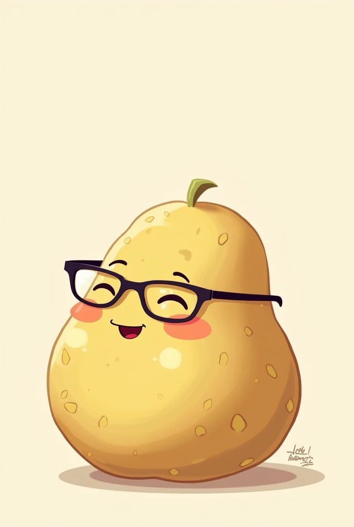 Funny potato with glasses drawing