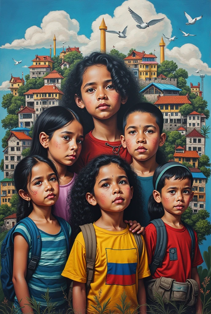 Make a mural about how armed violence has affected young people in Colombia