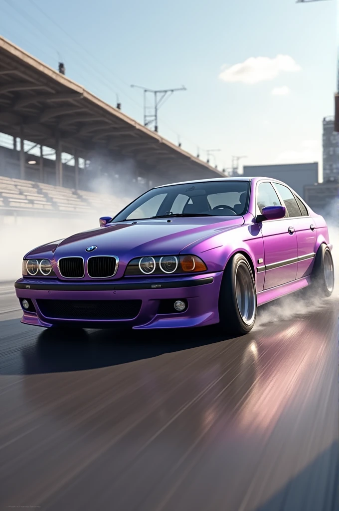 Draw light violet bmw e39 drifting