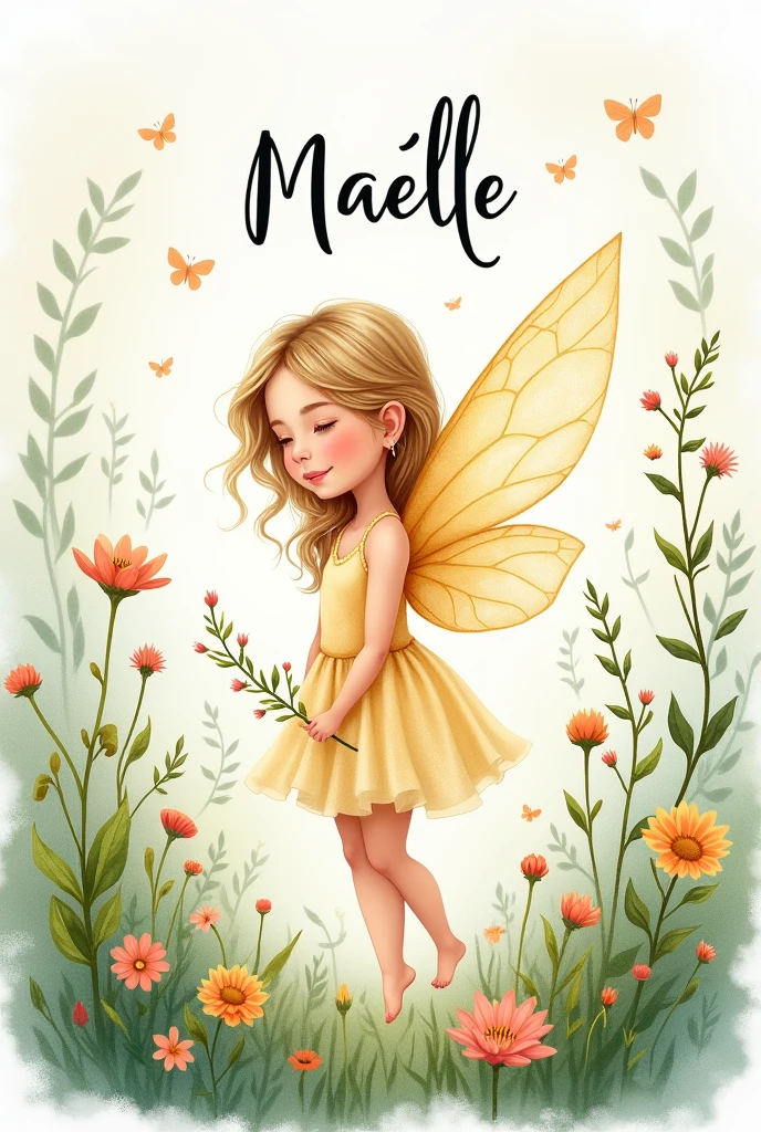 A drawing to put in a baby's room By integrating the first name Maëlle