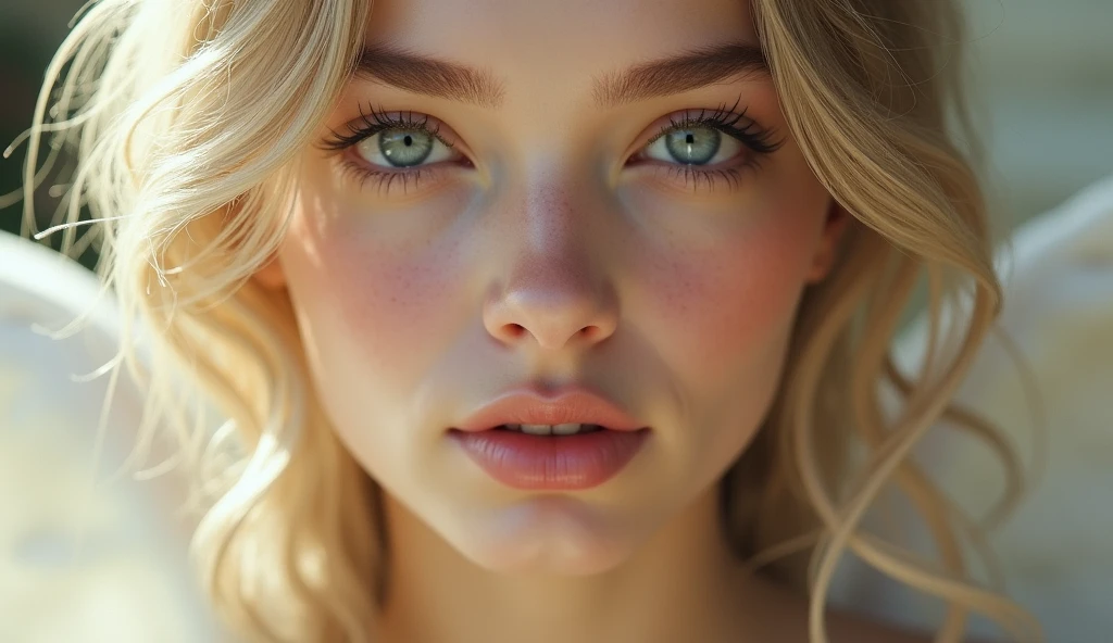 close up image, detailed face angel beautiful face, biblical story, 4k, realistic and detailed image,