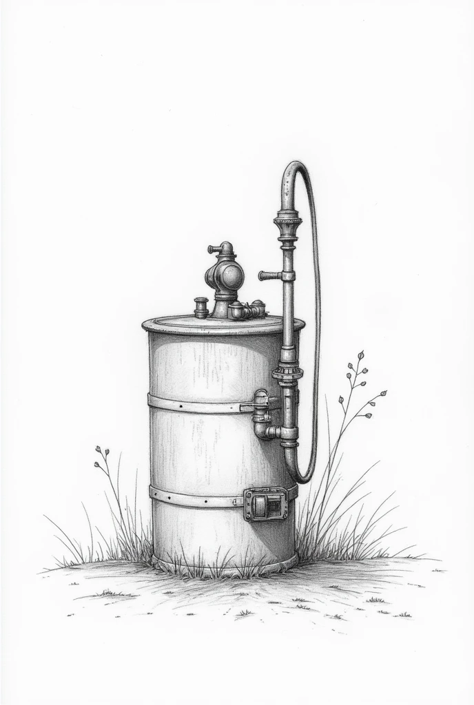 can you make me a picture like a hand drawn sketch pencil drawing something messy or simple of a fuel system and a fuel filter
