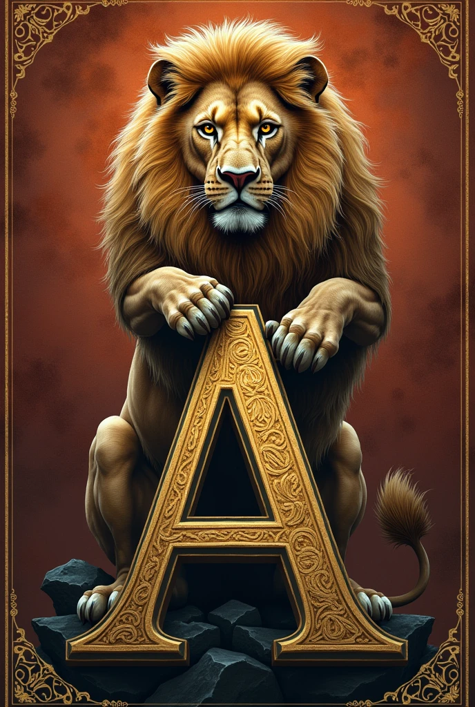 The letter A with a lion on top of the letter