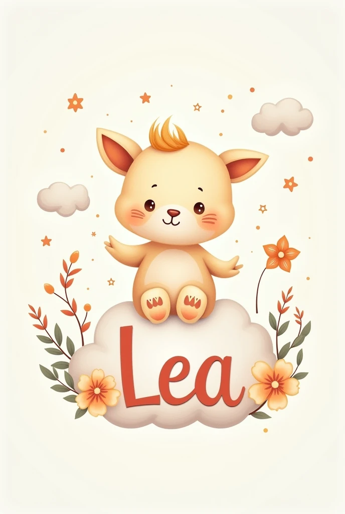 Un dessin pour décorer une chambre bébé avec le prénom Lea