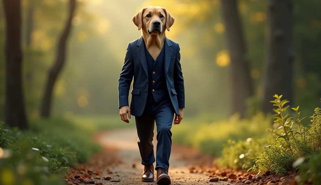 
/imagine prompt:create a labrador retriever dog walking like a human ultra realistic 8k he is a model who wears fashionable clothes, sublime, Anemoiacore, detailed painting, widescreen, octane rendering, grainy, distinctive, navy blue colors, Halloween, solar lighting, ultra-realistic, highy detailed, natural lighting, forest environment, Unreal engine, 8k --ar 16:9
