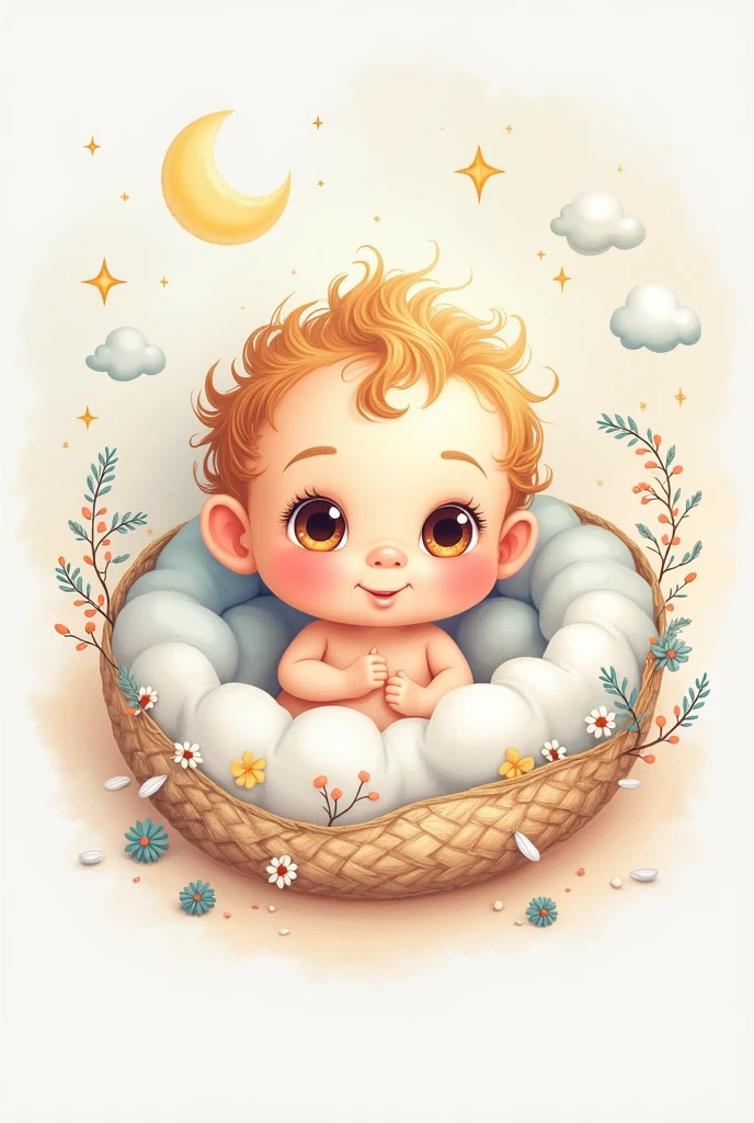 A drawing to decorate a baby's room with the first name Maëlle