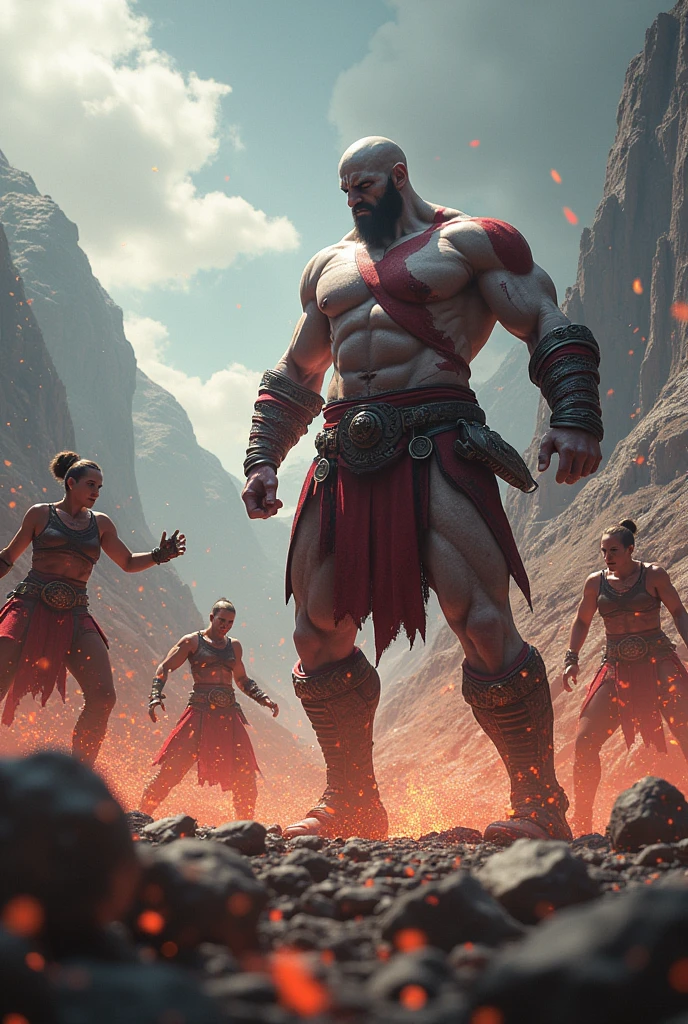 Kratos fighting against z warriors