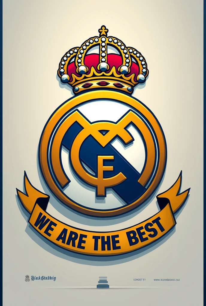 I want a logo that says 8 grade B with a Real Madrid theme and that says we are the best