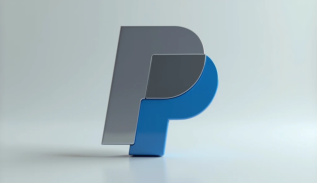 High quality 3D PayPal logo, hyperrealistic, front vision image