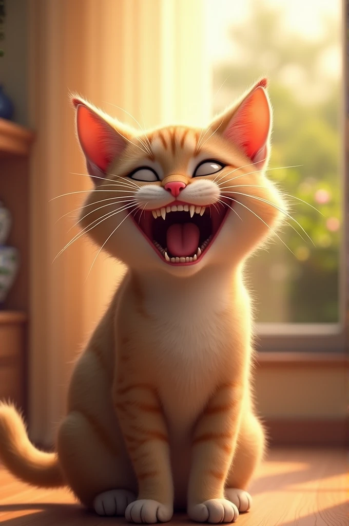 A laughing cat