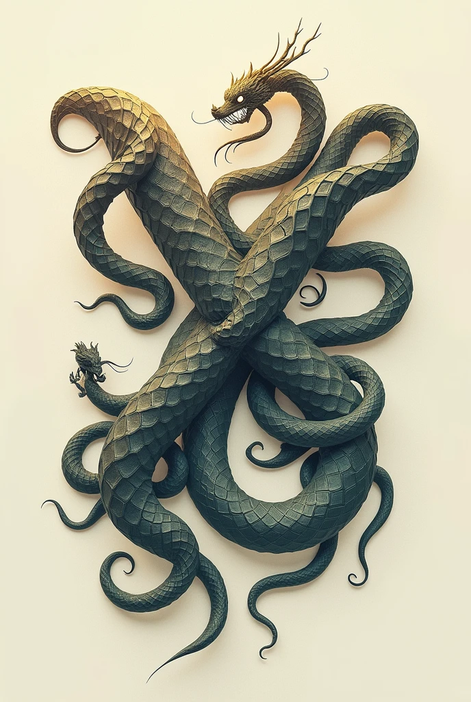 Letter XU font with snakes around it