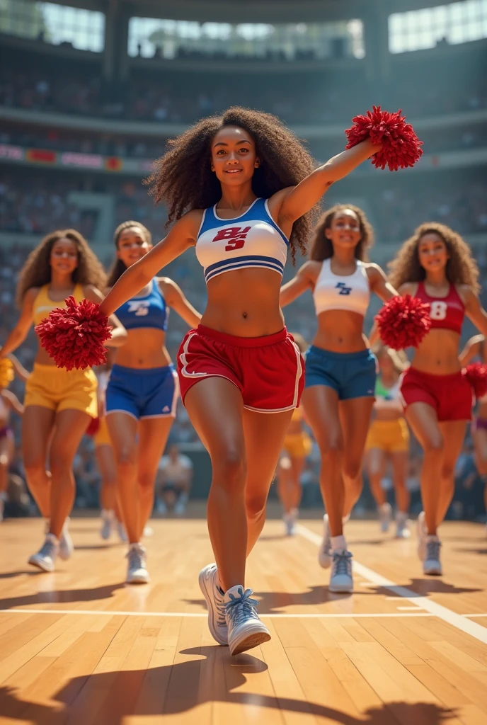About 9 fit 2 cheerleaders